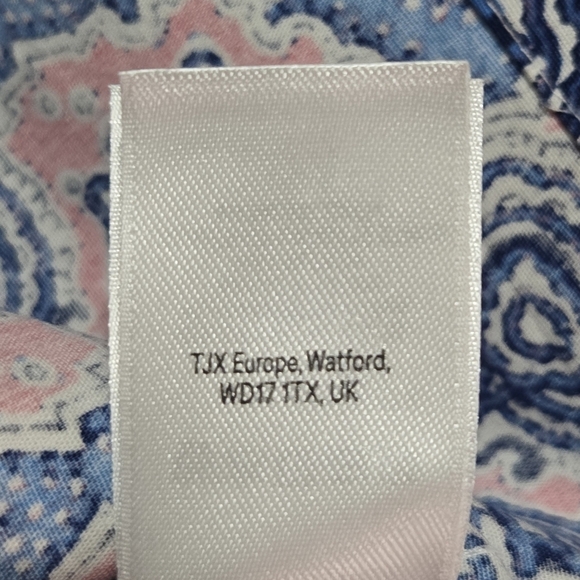 Tabitha Webb Women's Sheath Shift Dress Sleeveless Pockets Blue Pink Size 8 - Picture 6 of 6